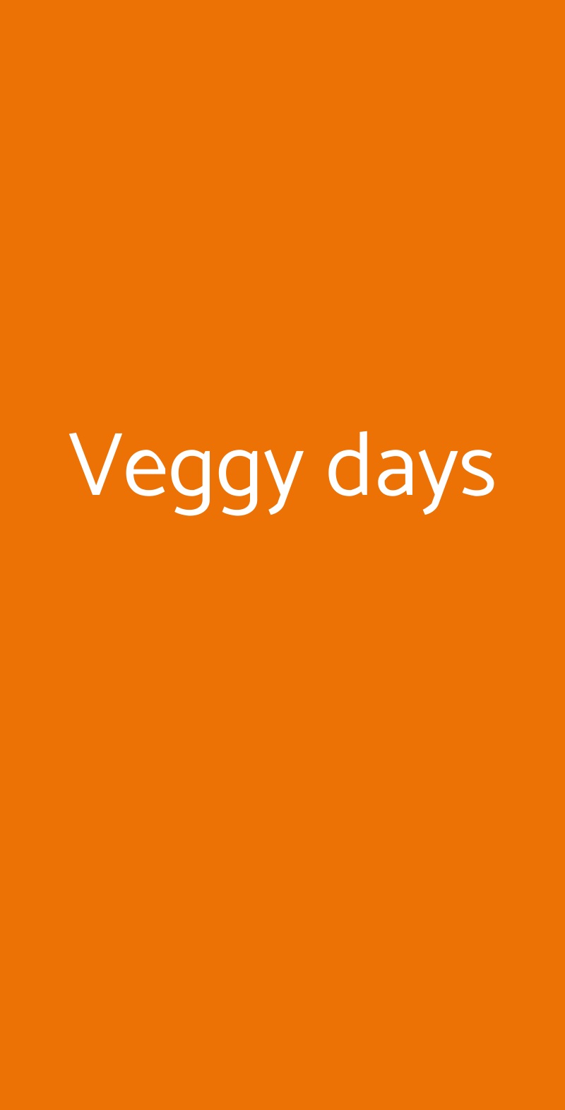 Veggy days Roma menù 1 pagina