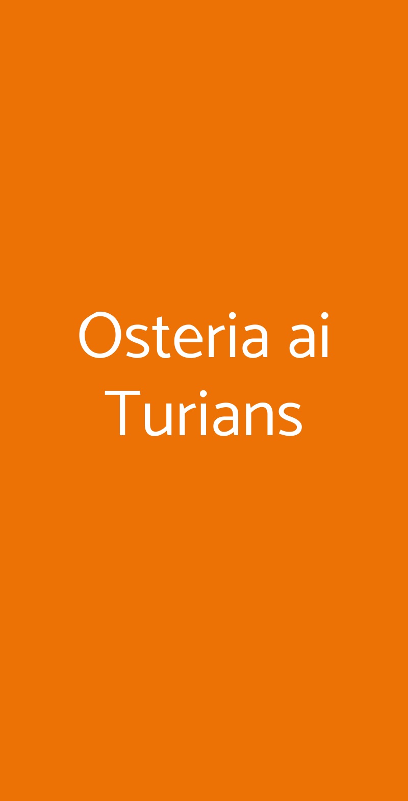 Osteria ai Turians Fagagna menù 1 pagina