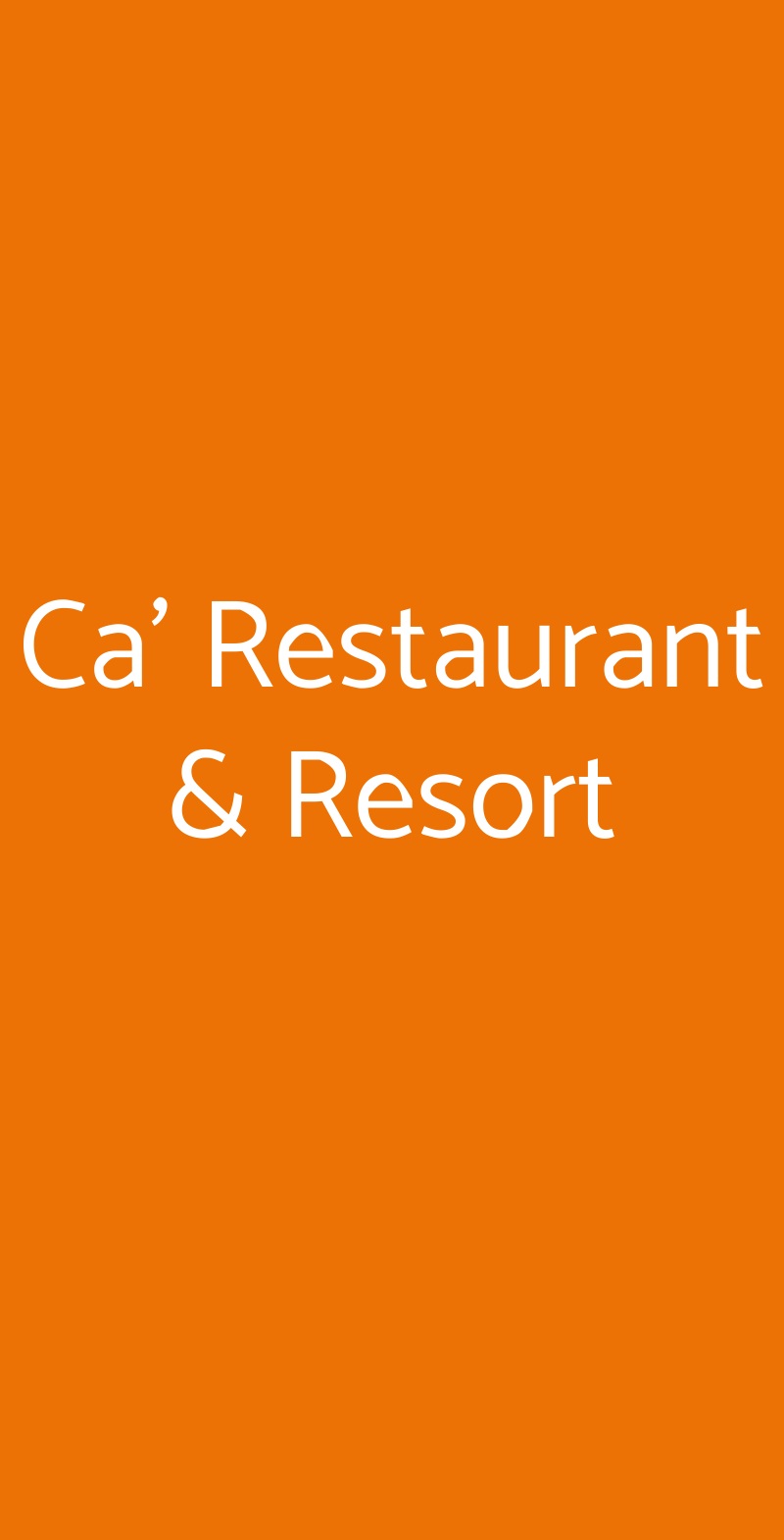 Ca' Restaurant & Resort Novare menù 1 pagina