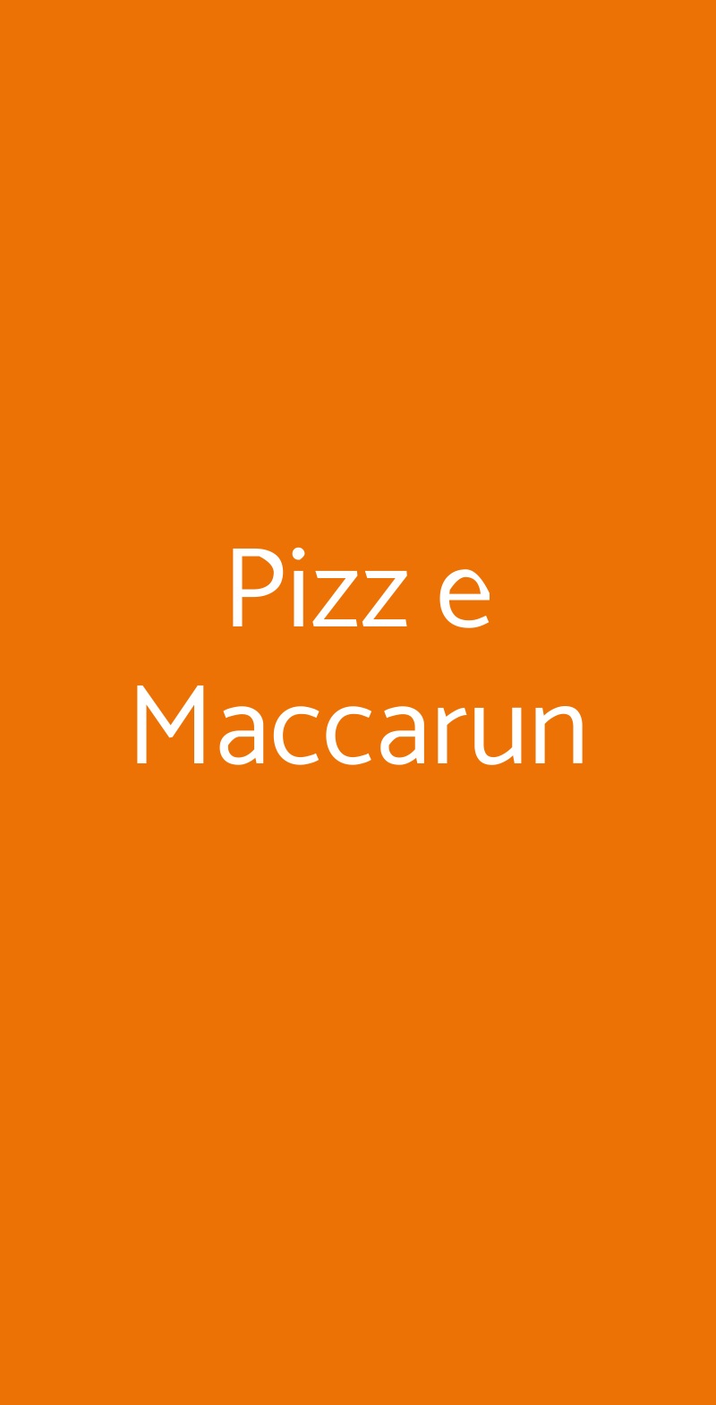 Pizz e Maccarun Sala Consilina menù 1 pagina