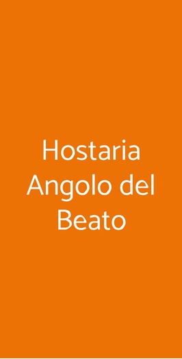 Hostaria Angolo Del Beato, Monza