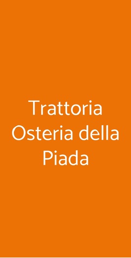 Trattoria Osteria Della Piada
