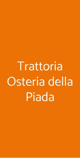 Trattoria Osteria Della Piada, Lido Degli Estensi