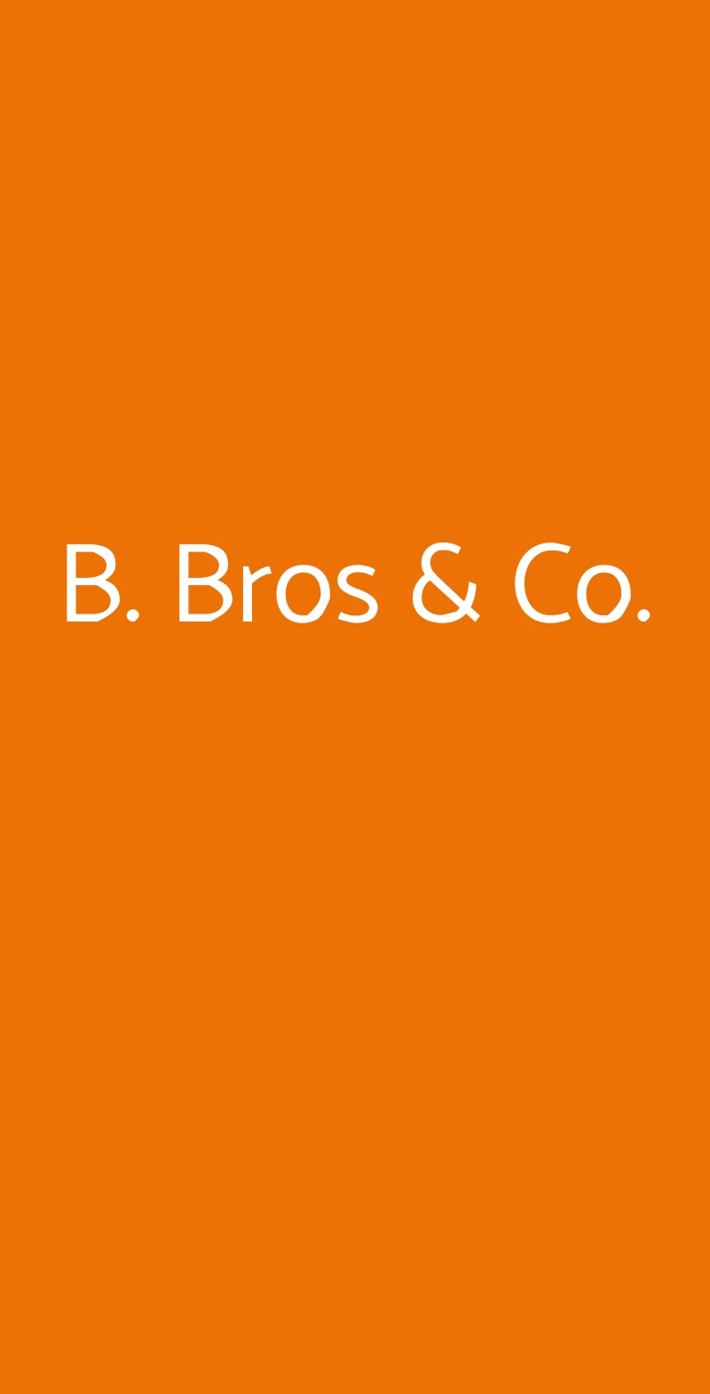 B. Bros & Co. San Remo menù 1 pagina
