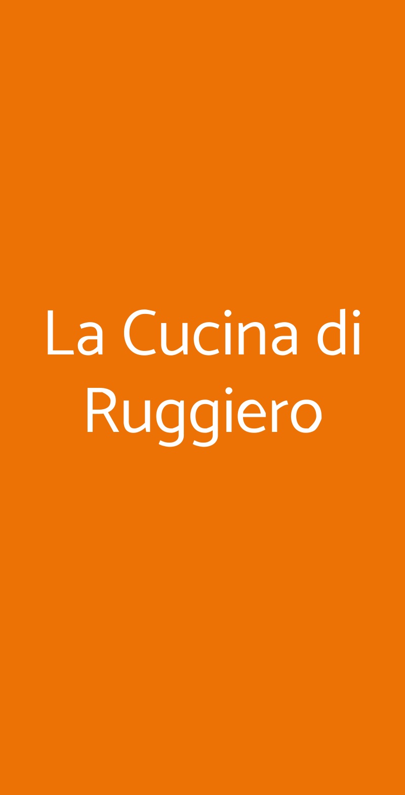 La Cucina di Ruggiero Pozzuoli menù 1 pagina