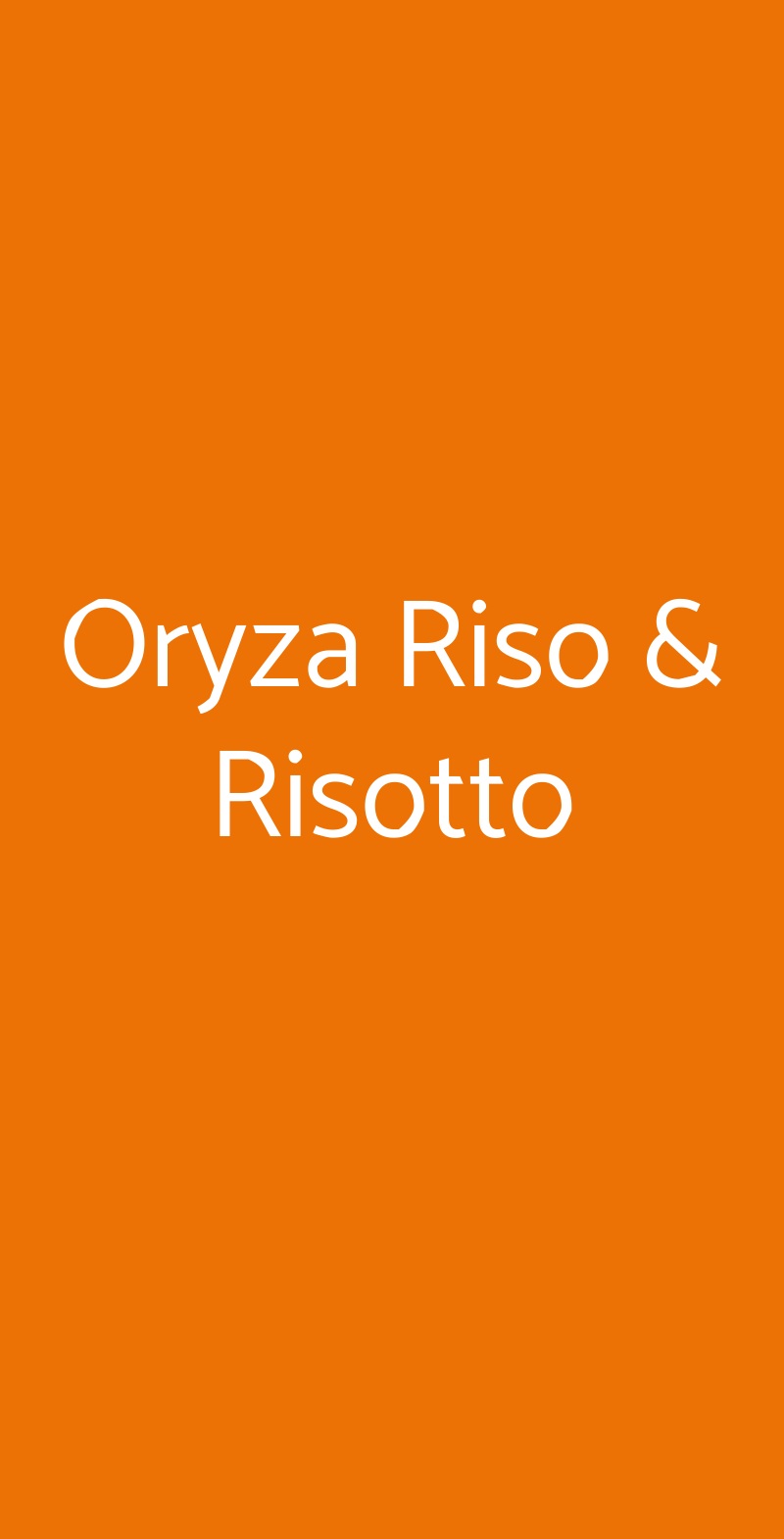 Oryza Riso & Risotto Milano menù 1 pagina