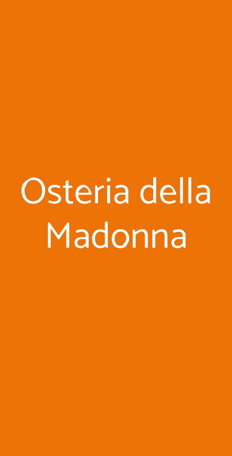 Osteria della Madonna Milano menù 1 pagina