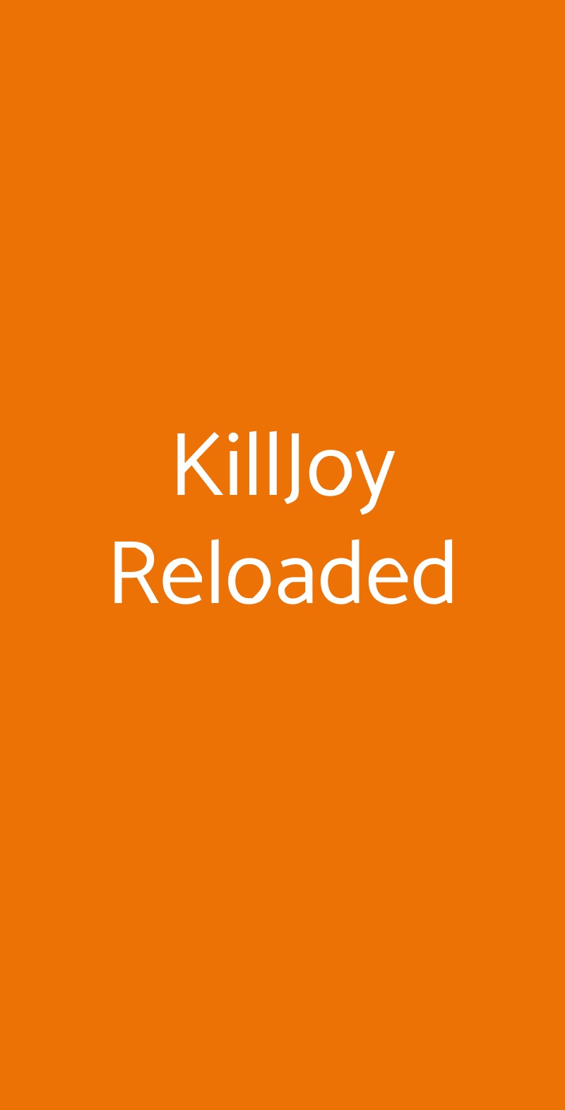 KillJoy Reloaded Roma menù 1 pagina