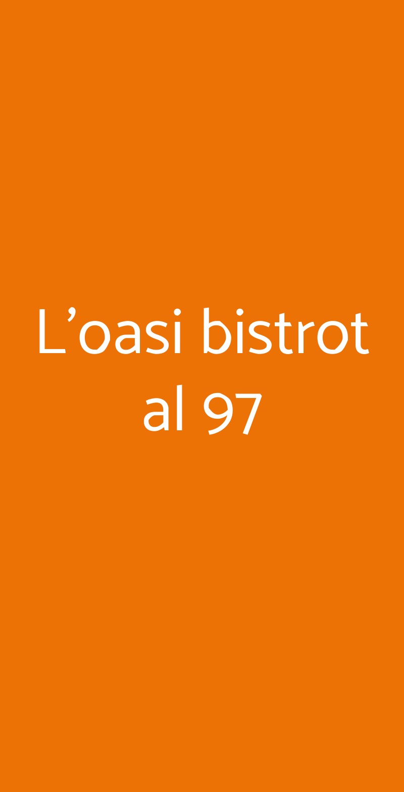 L'oasi bistrot al 97 Roma menù 1 pagina