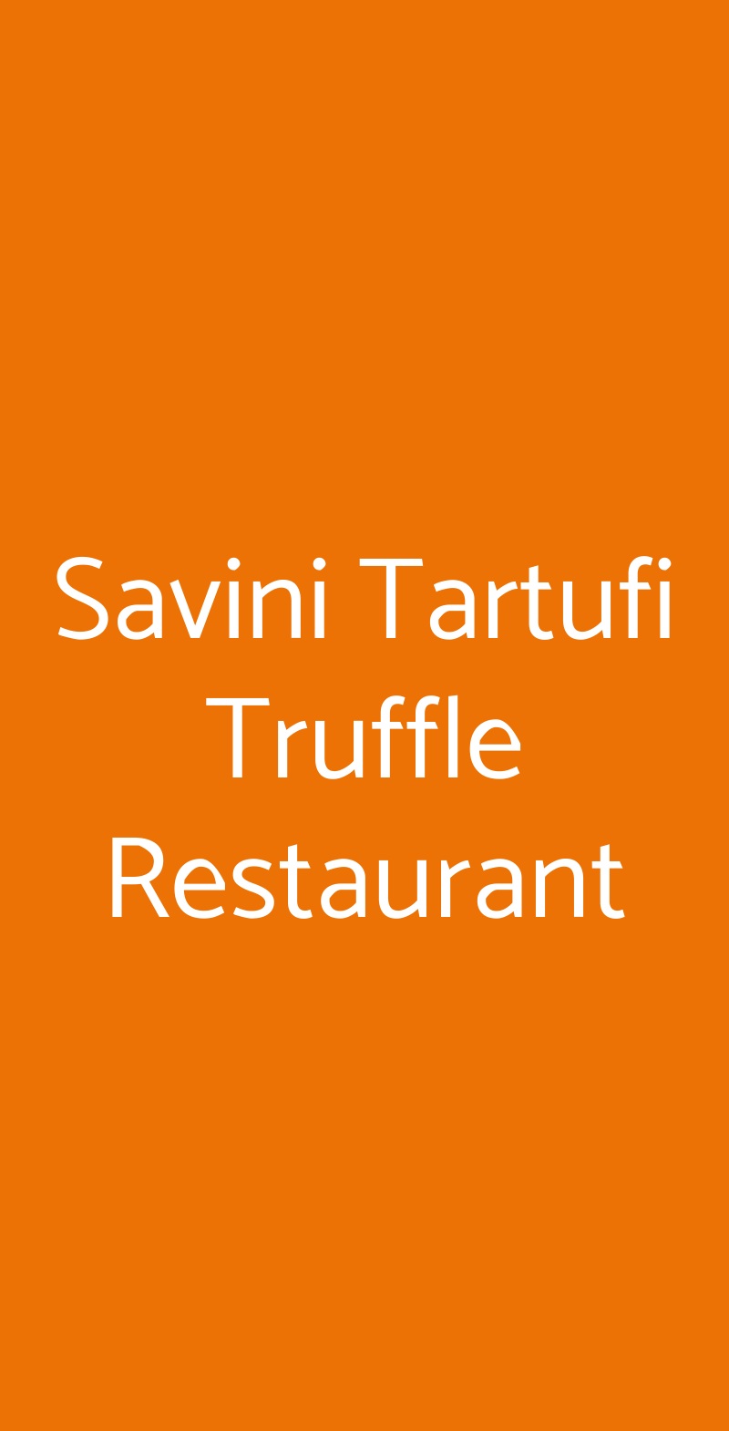 Savini Tartufi Truffle Restaurant Milano menù 1 pagina