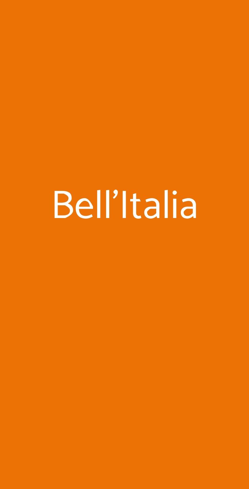 Bell'Italia Roreto menù 1 pagina