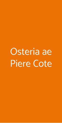 Osteria Ae Piere Cote, Corbanese