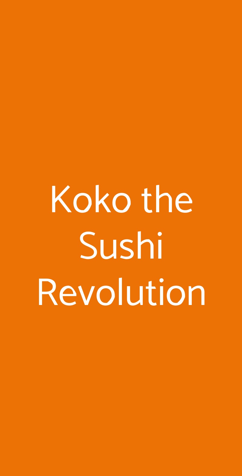 Koko the Sushi Revolution Quartu Sant'Elena menù 1 pagina