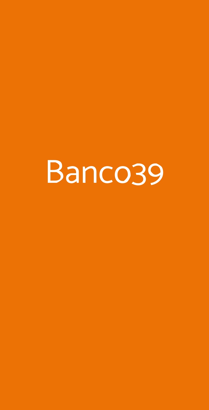Banco39 Roma menù 1 pagina