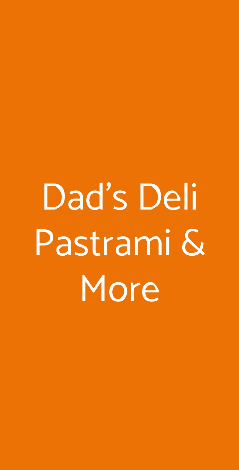 Dad's Deli Pastrami & More Milano menù 1 pagina