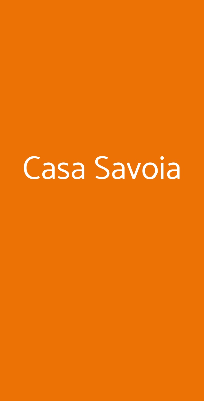 Casa Savoia Roma menù 1 pagina