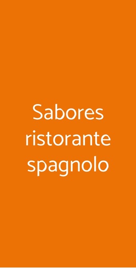 Sabores Ristorante Spagnolo
