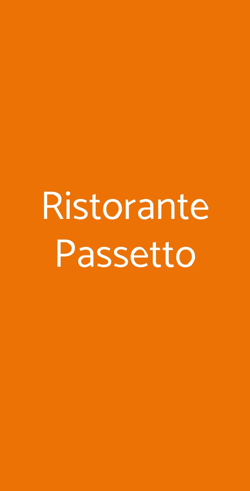 Ristorante Passetto Roma menù 1 pagina