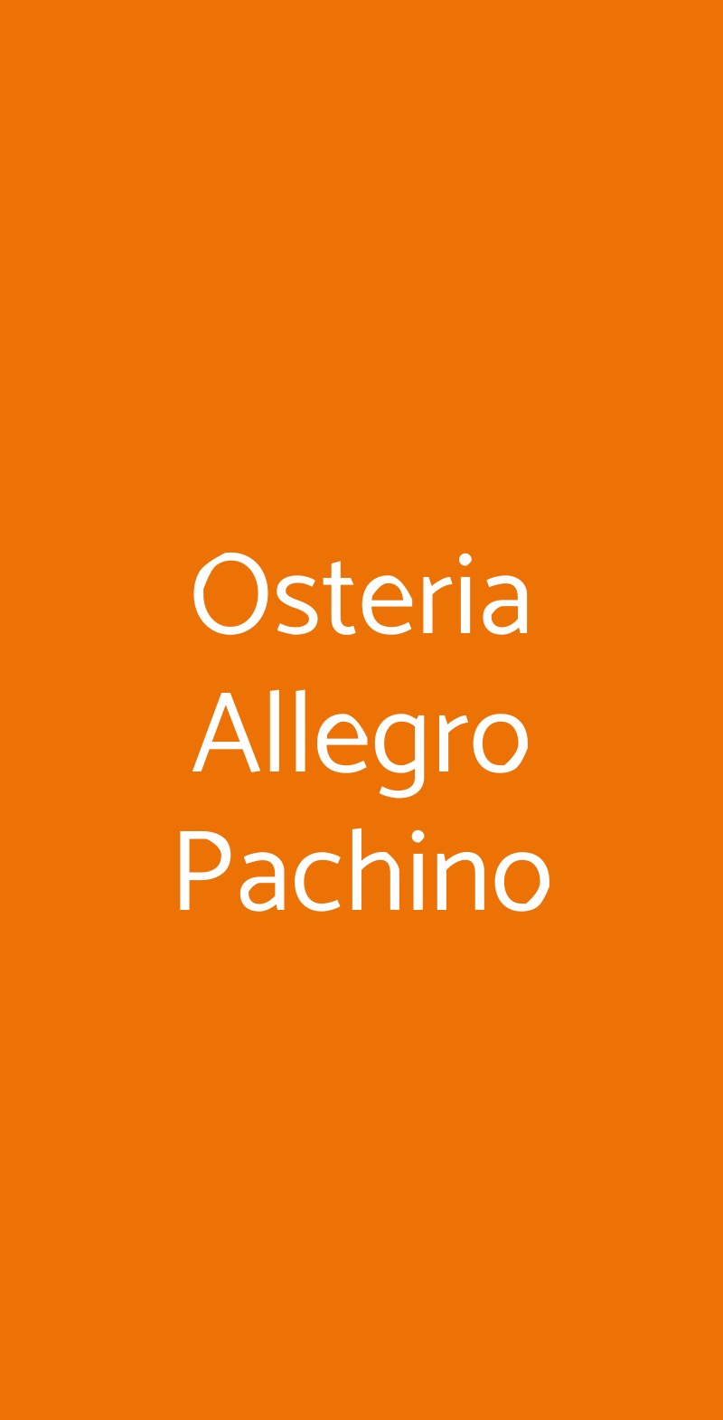 Osteria Allegro Pachino Roma menù 1 pagina