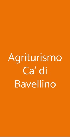 Agriturismo Ca' Di Bavellino, Monzuno