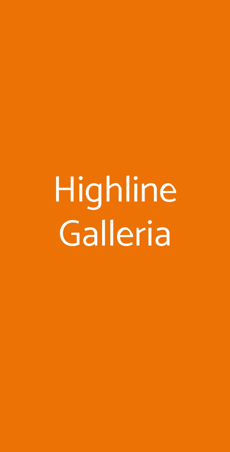 Highline Galleria Milano menù 1 pagina
