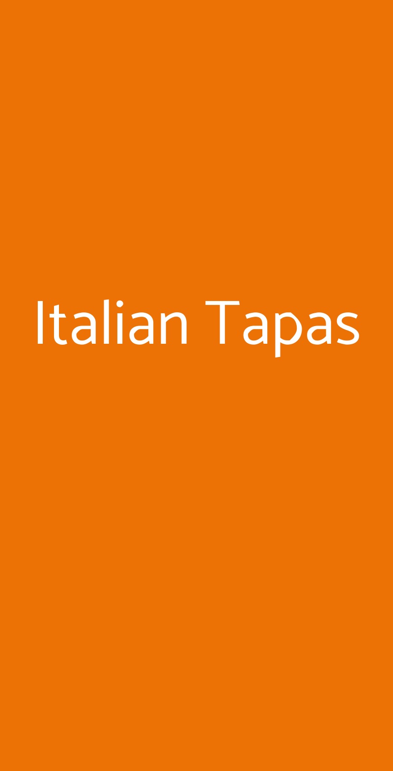 Italian Tapas Firenze menù 1 pagina