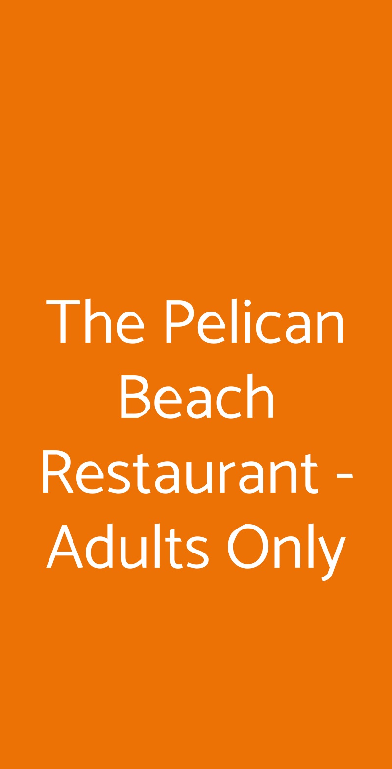The Pelican Beach Restaurant - Adults Only Olbia menù 1 pagina