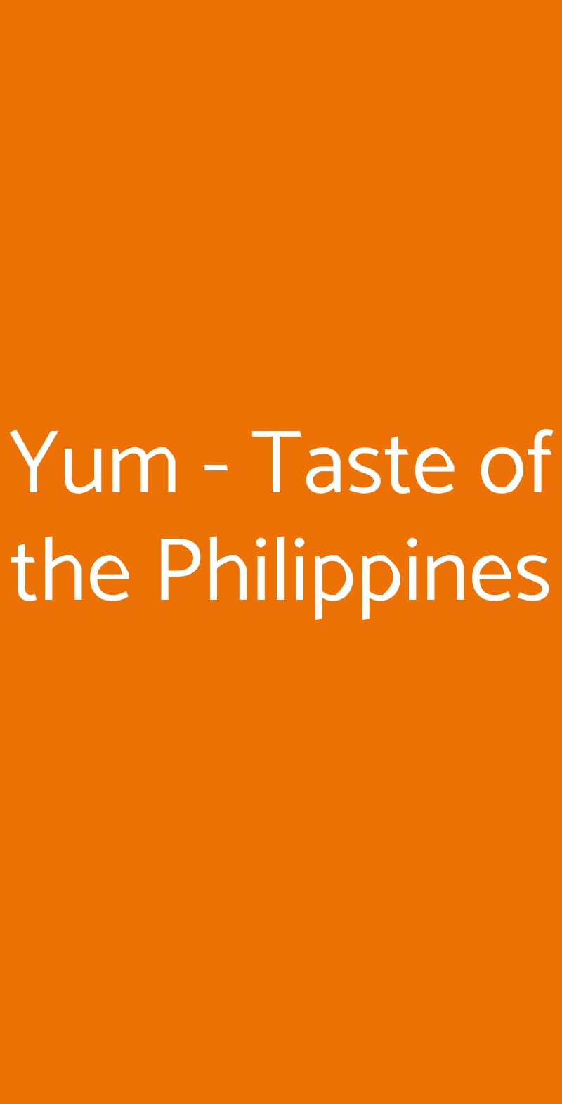 Yum - Taste of the Philippines Milano menù 1 pagina