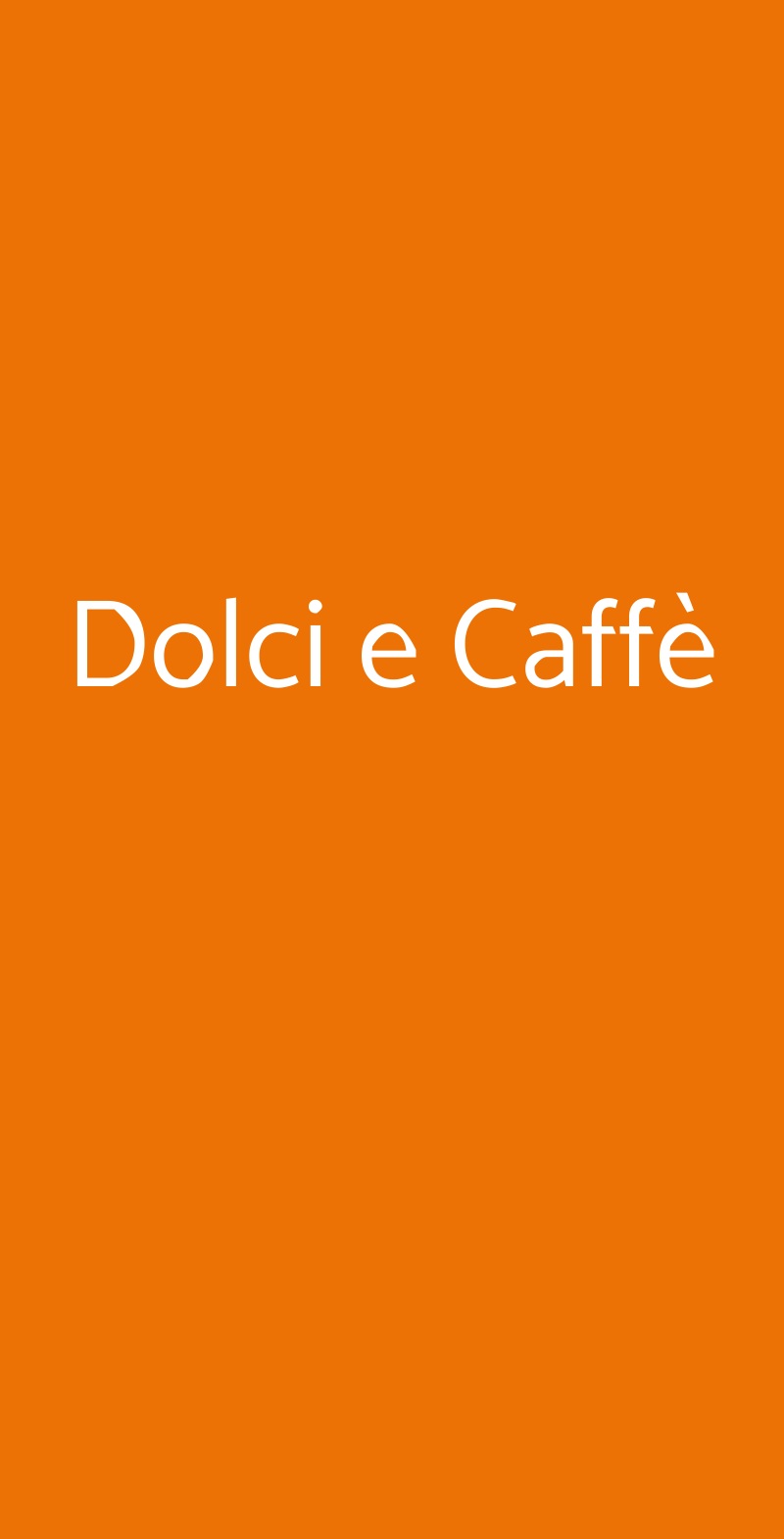 Dolci e Caffè Milano menù 1 pagina