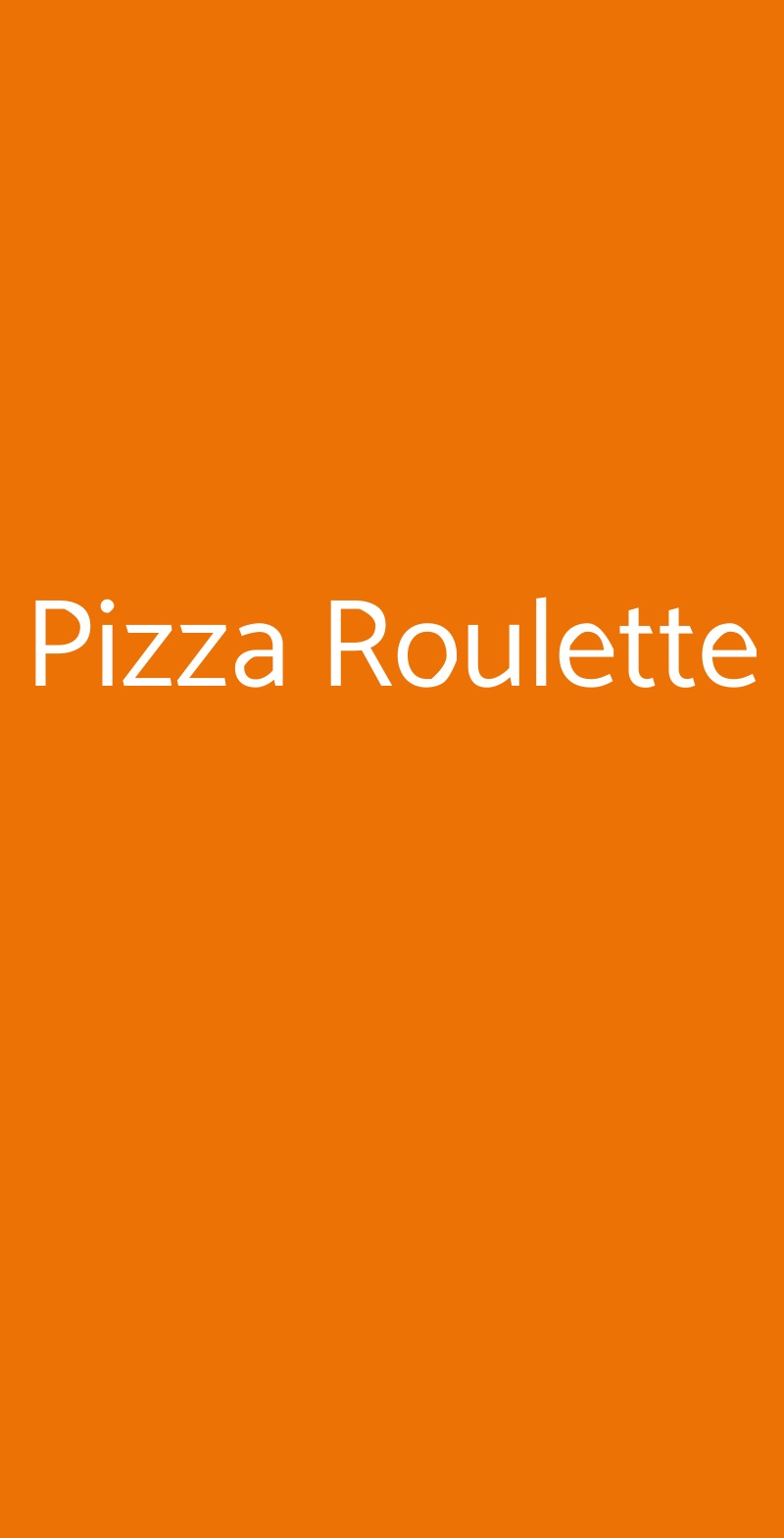 Pizza Roulette Rozzano menù 1 pagina