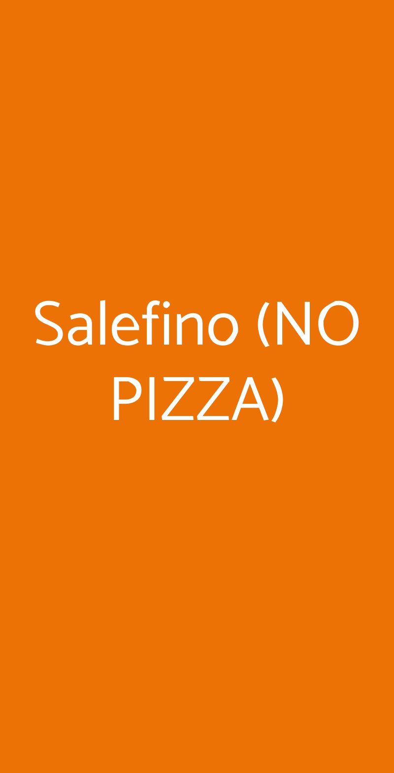 Salefino (NO PIZZA) Milano menù 1 pagina