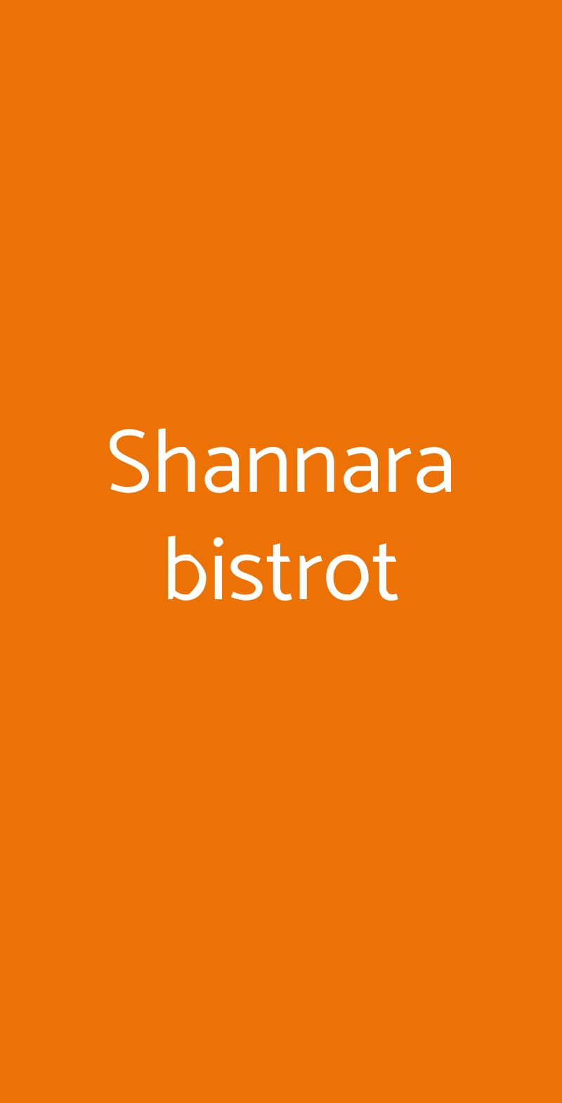 Shannara bistrot Milano menù 1 pagina