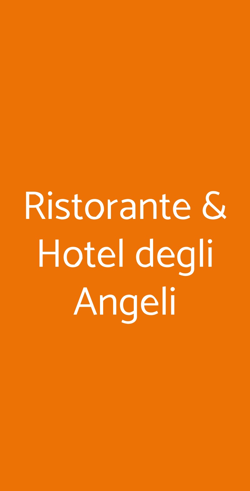 Ristorante & Hotel degli Angeli Magliano Sabina menù 1 pagina