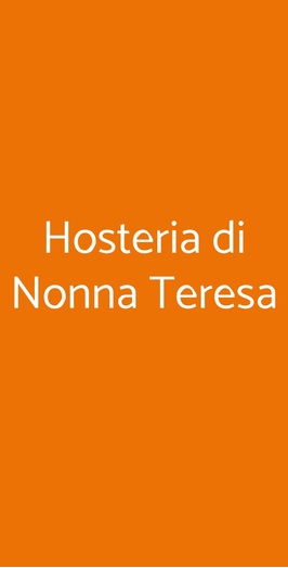 Hosteria Di Nonna Teresa, Centola
