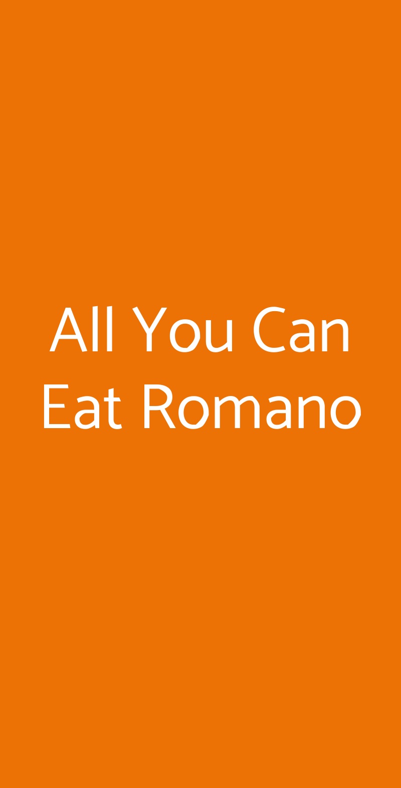 All You Can Eat Romano Salsomaggiore Terme menù 1 pagina