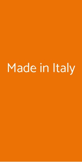 Made In Italy, Cava De' Tirreni