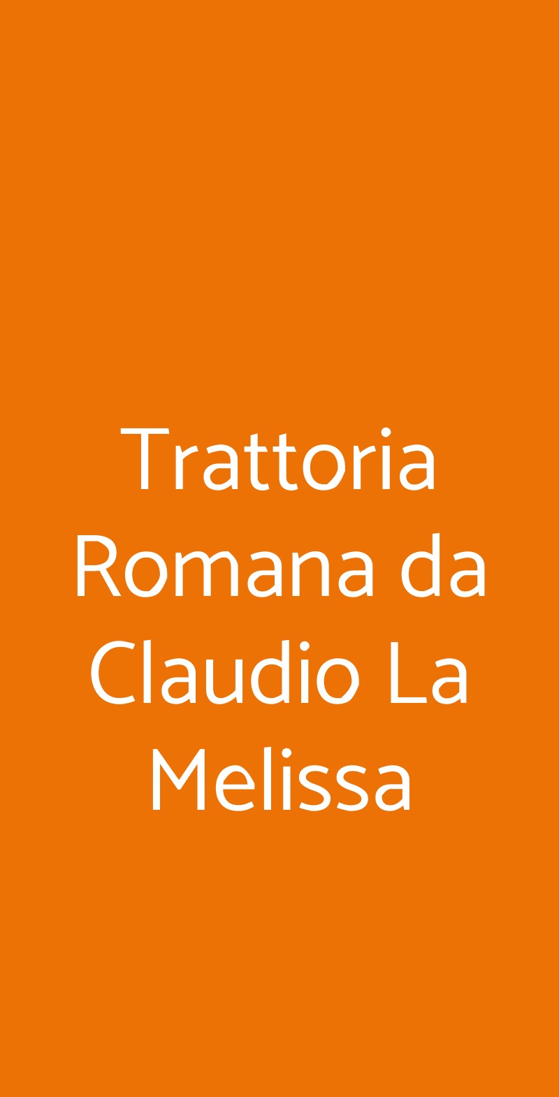 Trattoria Romana da Claudio La Melissa Roma menù 1 pagina
