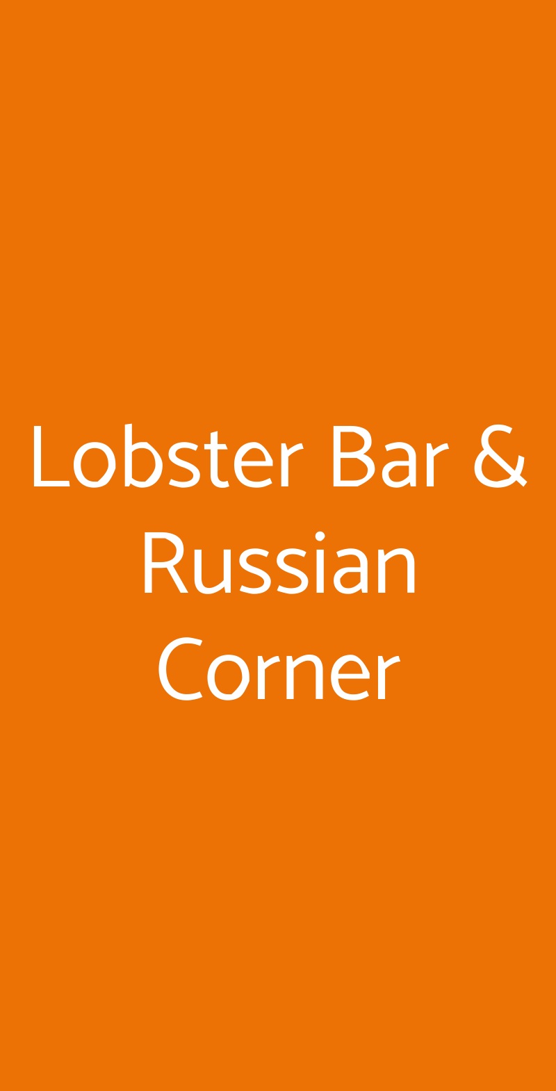 Lobster Bar & Russian Corner Forte Dei Marmi menù 1 pagina