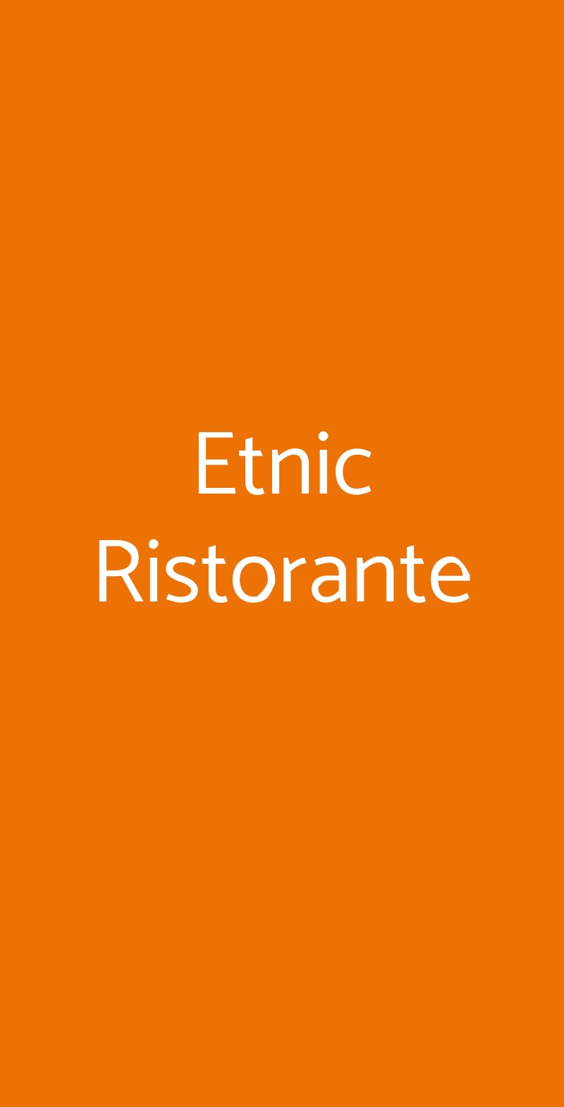 Etnic Ristorante Como menù 1 pagina