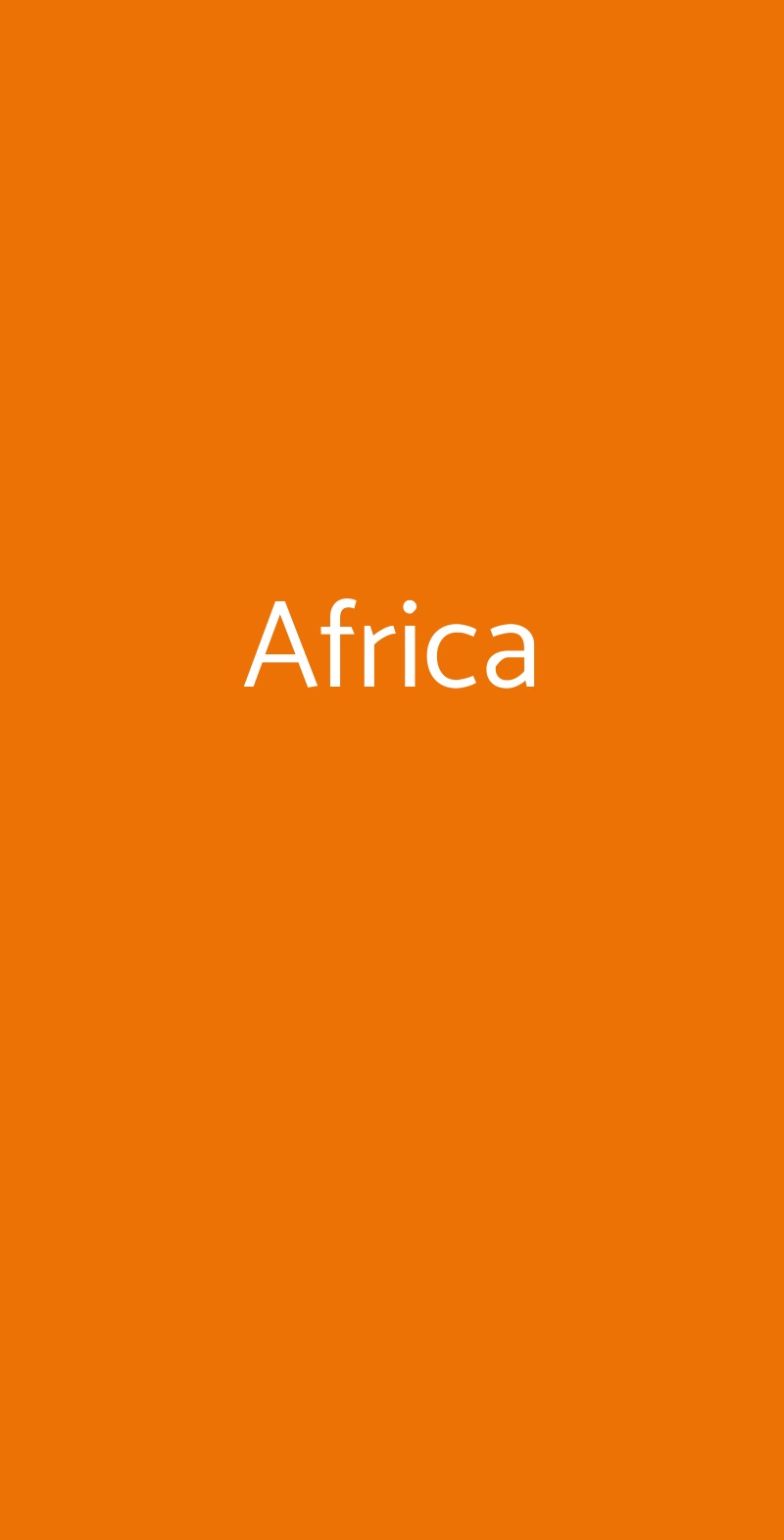 Africa Venezia menù 1 pagina