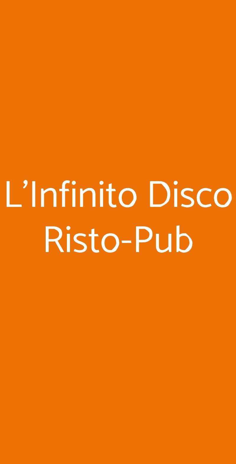 L'Infinito Disco Risto-Pub Nettuno menù 1 pagina