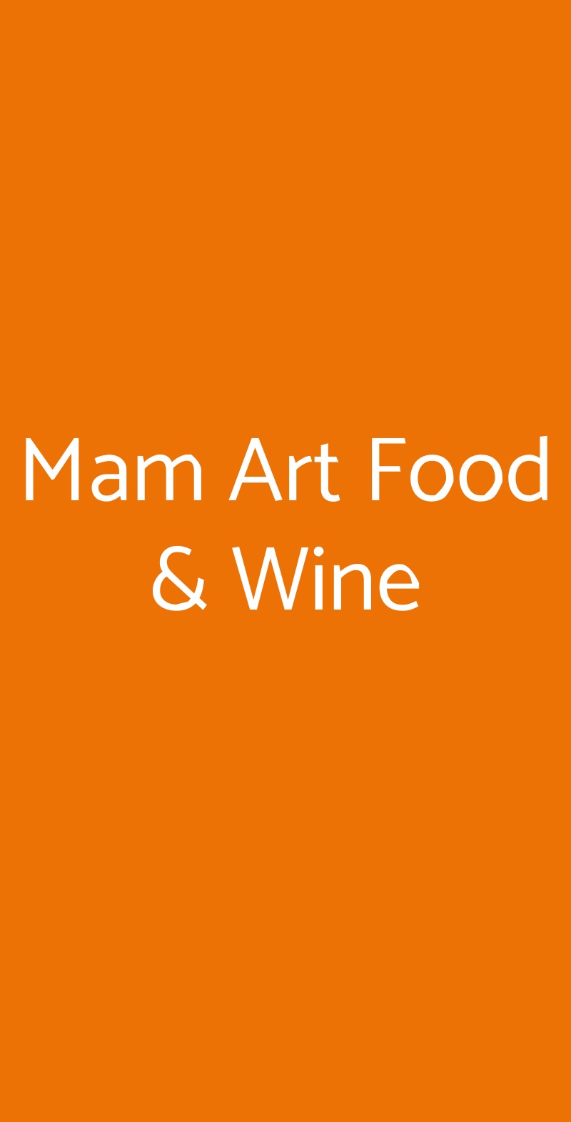 Mam Art Food & Wine Salerno menù 1 pagina