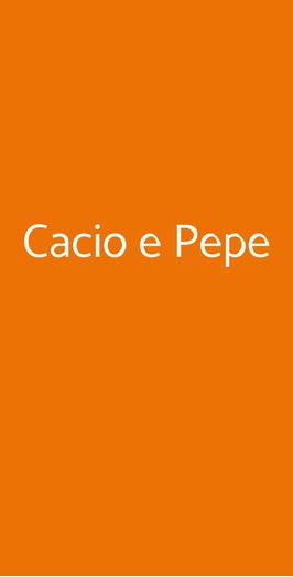 Cacio E Pepe, Roma