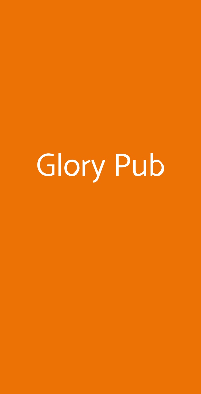 Glory Pub Napoli menù 1 pagina