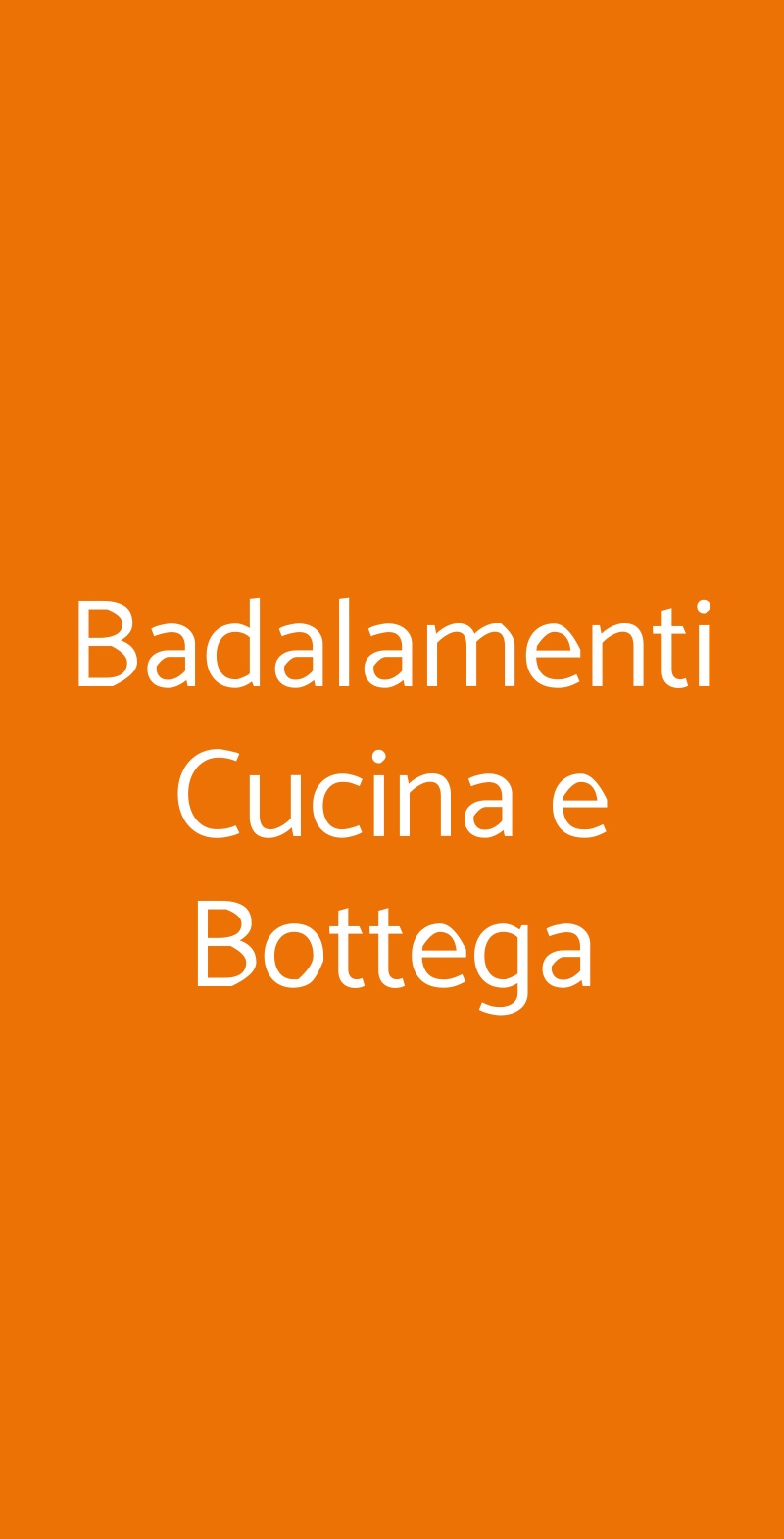 Badalamenti Cucina e Bottega Palermo menù 1 pagina