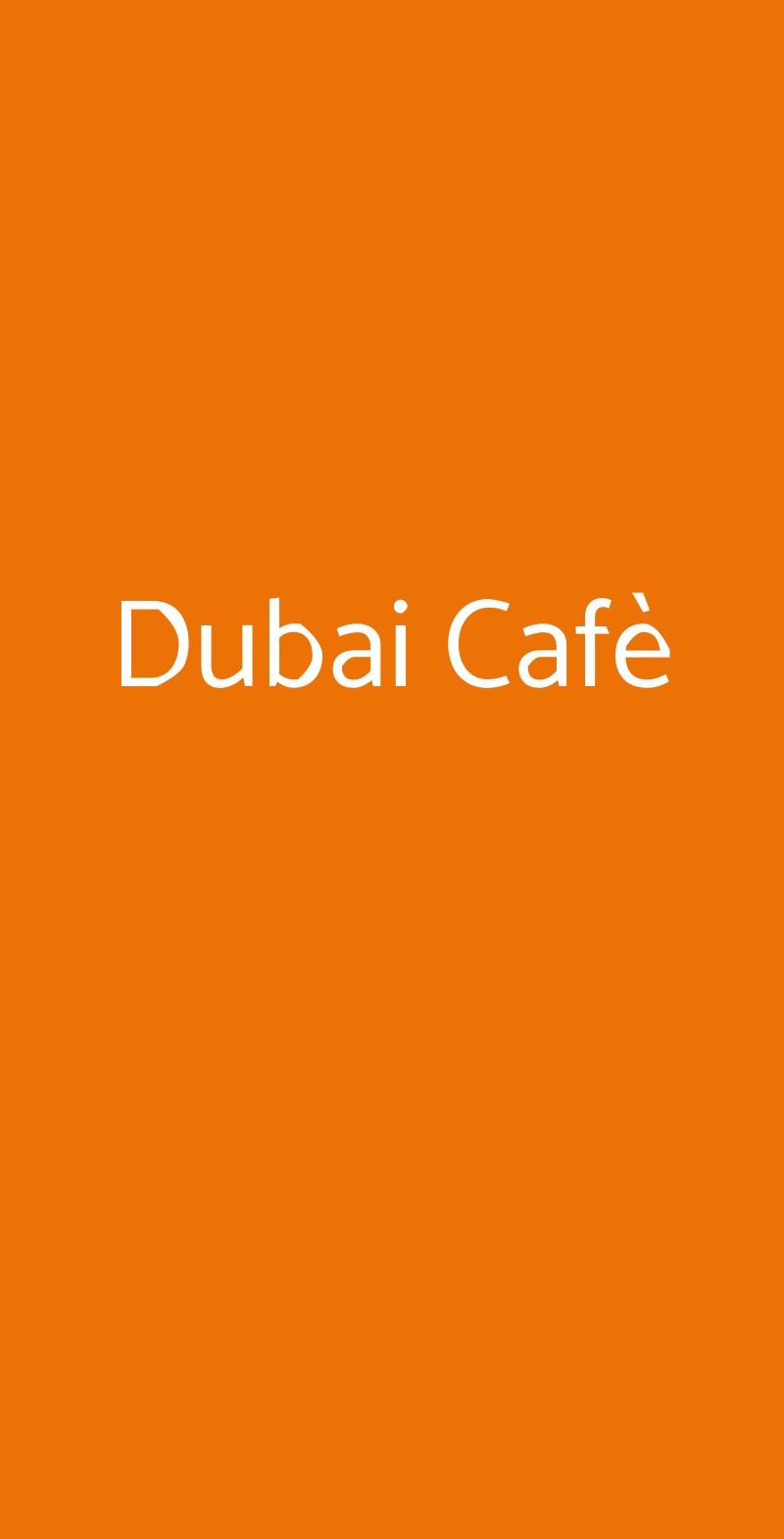 Dubai Cafè Torino menù 1 pagina