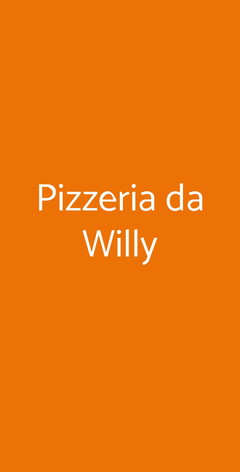 Pizzeria da Willy Milano menù 1 pagina