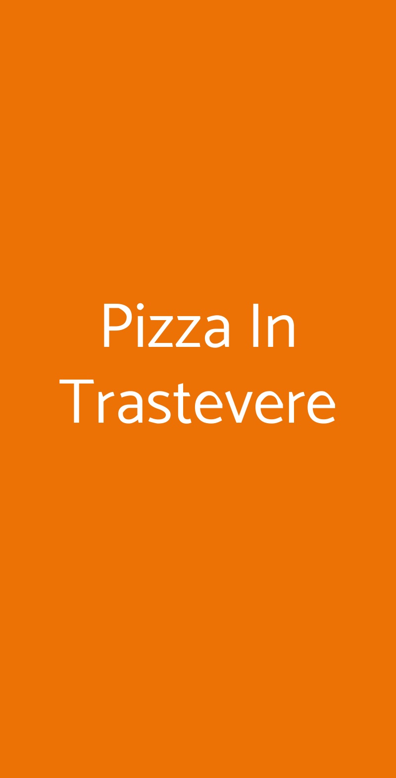 Pizza In Trastevere Roma menù 1 pagina
