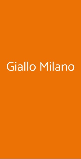 Giallo Milano, Opera
