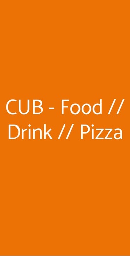 Cub - Food // Drink // Pizza, Siracusa